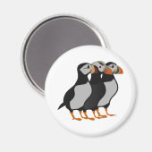 Drie Schattige Puffin Permanent Cartoon Magneet (Voorkant / Achterkant)