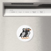 Drie Schattige Puffin Permanent Cartoon Magneet (Insitu (Vaatwasser))