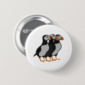 Drie Schattige Puffin Permanent Cartoon Ronde Button 5,7 Cm (Voorkant /achterkant)