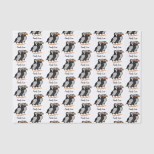 Drie Schattige Puffin Permanent Cartoon Tissuepapier