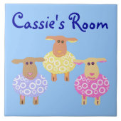 Drie schattige schapen Kamer teken Tegeltje (Voorkant)