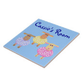 Drie schattige schapen Kamer teken Tegeltje (Zijkant)