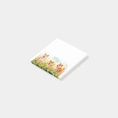 Drie schattige Shiba Inus en paardenbloemen post-i Post-it® Notes (Schuin)