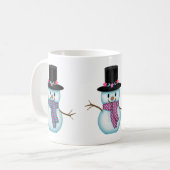 Drie Schattige Sneeuwmannen Kerstmoker Koffiemok (Voorkant links)