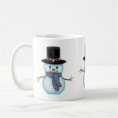 Drie Schattige Sneeuwmannen Kerstmoker Koffiemok (Links)