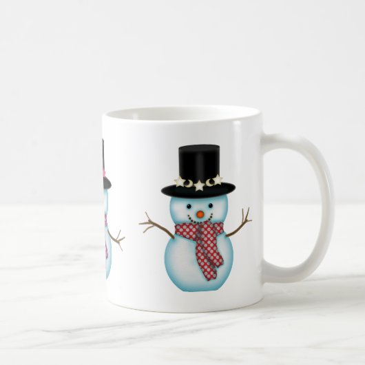 Drie Schattige Sneeuwmannen Kerstmoker Koffiemok (Rechts)