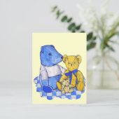 drie schattige studies op picknickstof voor kinder briefkaart (Staand voorkant)