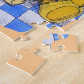 drie schattige studies op picknickstof voor kinder legpuzzel (Zijkant)