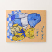 drie schattige studies op picknickstof voor kinder legpuzzel (Horizontaal)