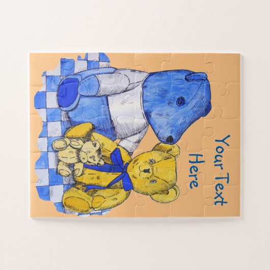 drie schattige studies op picknickstof voor kinder legpuzzel (Horizontaal)