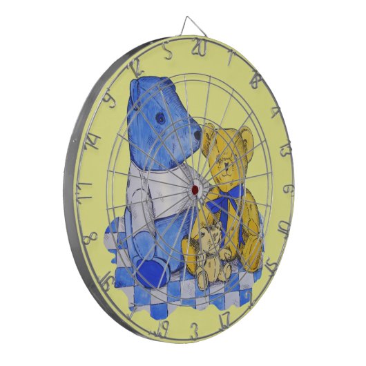 drie schattige studies over de originele kunst van dartbord (Voorkant Links)