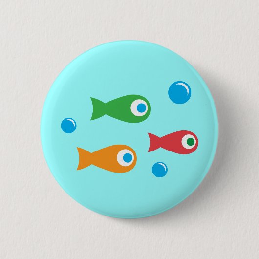 Drie schattige vis ronde button 5,7 cm (Voorkant)