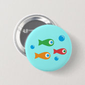 Drie schattige vis ronde button 5,7 cm (Voorkant /achterkant)