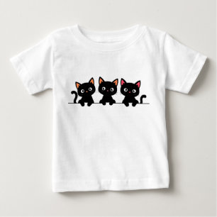 Drie Schattige Zwarte Cartoonkatten