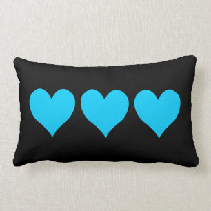 Drie Schattigee Aqua Blue Hearts Kussen