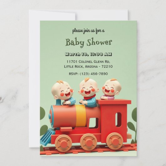 Drie Schattigee baby's op Baby shower Kaart (Voorkant)