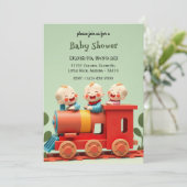 Drie Schattigee baby's op Baby shower Kaart (Staand voorkant)