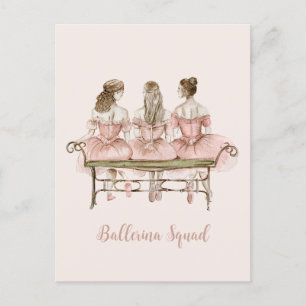 Drie Schattigee Ballerina's Briefkaart