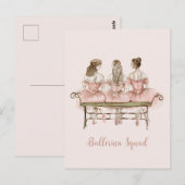 Drie Schattigee Ballerina's Briefkaart (Voorkant / Achterkant)