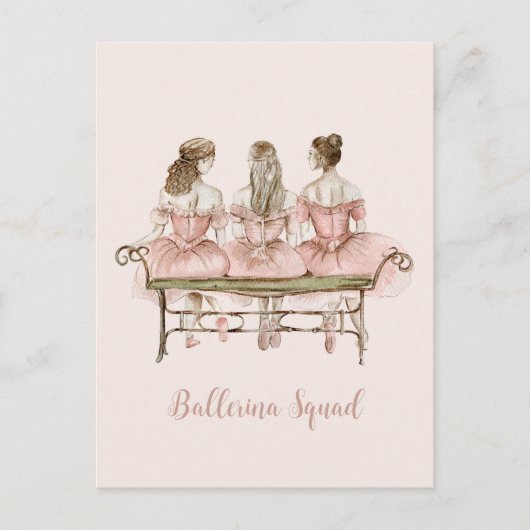 Drie Schattigee Ballerina's Briefkaart (Voorkant)