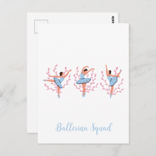 Drie Schattigee Ballerina's Briefkaart (Voorkant / Achterkant)