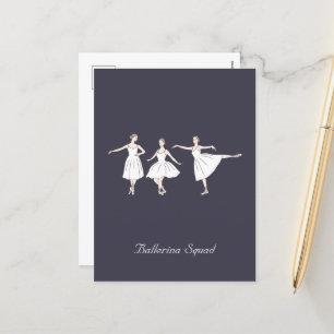 Drie Schattigee Ballerina's Feestdagenkaart