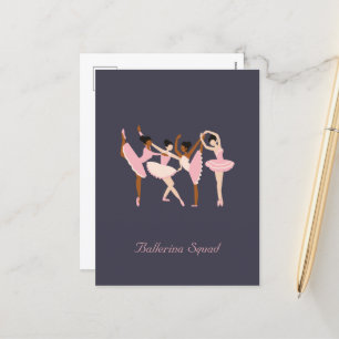 Drie Schattigee Ballerina's Feestdagenkaart