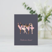 Drie Schattigee Ballerina's Feestdagenkaart (Staand voorkant)