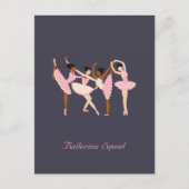 Drie Schattigee Ballerina's Feestdagenkaart (Voorkant)