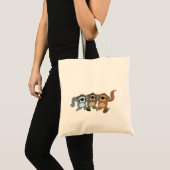 Drie Schattigee Cartoon luiaards Canvas tas (Voorkant (product))