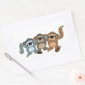 Drie Schattigee Cartoon luiaards Sticker (Envelop)