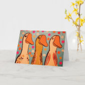 Drie Schattigee eenden Wenskaart Kaart (Gele Bloem)