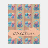 Drie Schattigee Kawaii kwallen Fleece Deken (Voorkant)