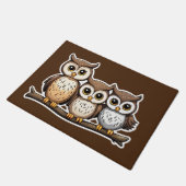 Drie Schattigee kleine uil Deurmat (Schuin)