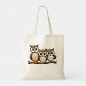 Drie Schattigee kleine uil Tote Bag (Achterkant)