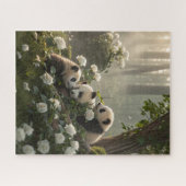 Drie Schattigee panda's Legpuzzel (Horizontaal)