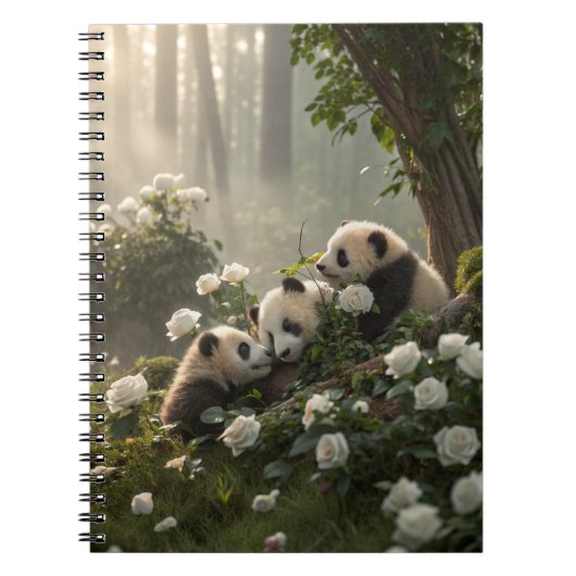 Drie Schattigee panda's Notitieboek (Voorkant)
