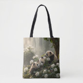 Drie Schattigee panda's Tote Bag (Voorkant)