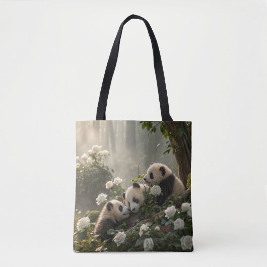 Drie Schattigee panda's Tote Bag (Voorkant)