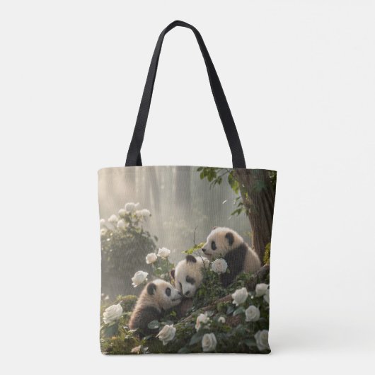Drie Schattigee panda's Tote Bag (Achterkant)