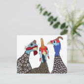 Drie Schattigee parelhoenvogels Briefkaart (Staand voorkant)