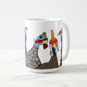 Drie Schattigee parelhoenvogels Koffiemok (Voorkant rechts)