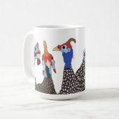 Drie Schattigee parelhoenvogels Koffiemok (Voorkant links)