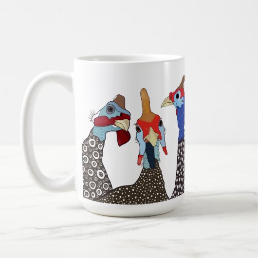 Drie Schattigee parelhoenvogels Koffiemok (Links)