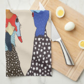 Drie Schattigee parelhoenvogels Theedoek (Quarter Fold)