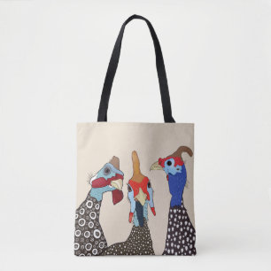 Drie Schattigee parelhoenvogels Tote Bag