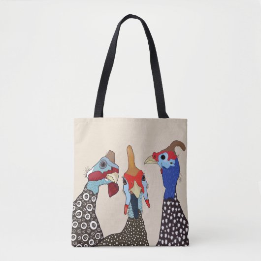 Drie Schattigee parelhoenvogels Tote Bag (Voorkant)