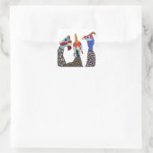 Drie Schattigee parelhoenvogels Vierkante Sticker (Tas)