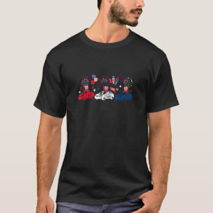 Drie Schattigee politieauto's 4 juli Vuurwerk onde T-shirt