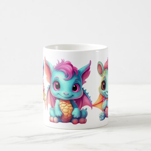 Drie Schattigee regenboogdraken Magische Mok (Center)